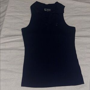 Navy Collared V-Neck Tank Top